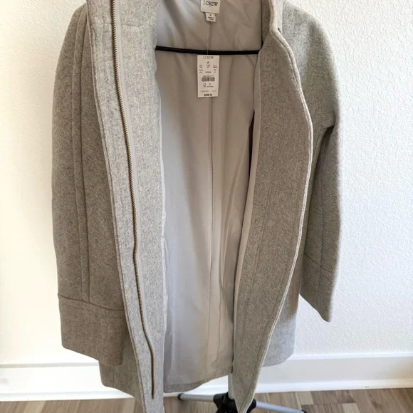 ☀️NEW☀️J. Crew Light Gray City Coat - Picture 7 of 13